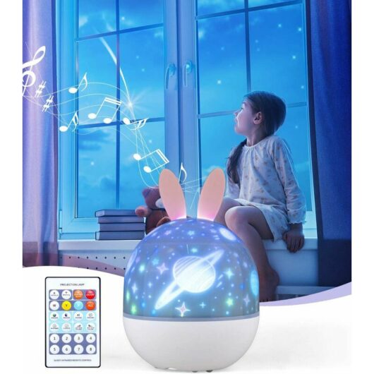Baby Projector Night Light, Kid's Led Night Light Musical And Luminous Lamp 360° Rotation, 8 Songs, 4 Projection Movies, For Kids, Baby, Bedroom,