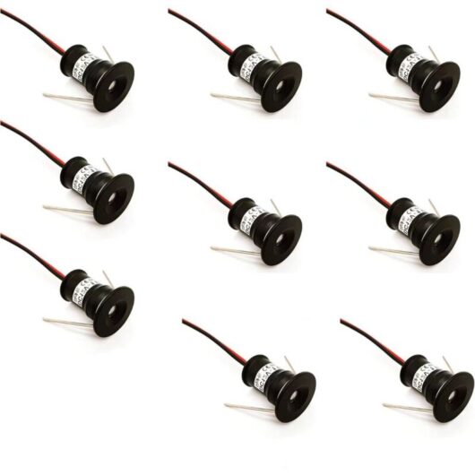 Black 9 Pack 12V 1W Mini LED Recessed Ceiling Spotlights for Kitchen, Staircase, Closet, Hallway, DIY Lighting, Warm White, Cool White, Showcases,