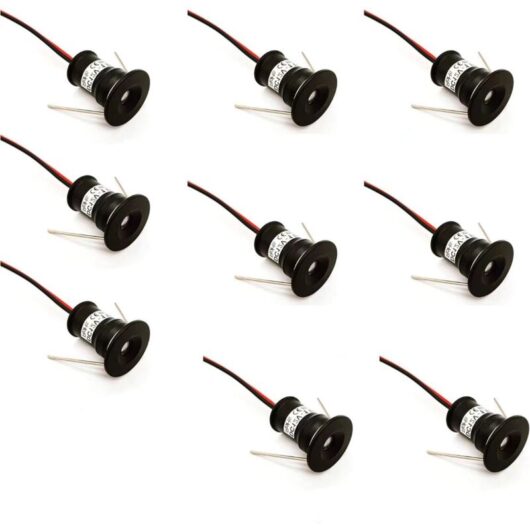 Black 9 Pack Mini LED Spotlights 12V 1W Recessed Ceiling Spotlights for Kitchen Stairwell Cabinet Hallway DIY Lighting Warm White Cool White Showcase