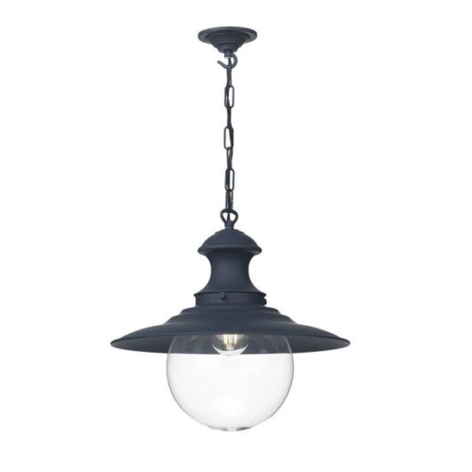 David Hunt Lighting EP23 Station Lamp In Smoke Blue With Clear Glass