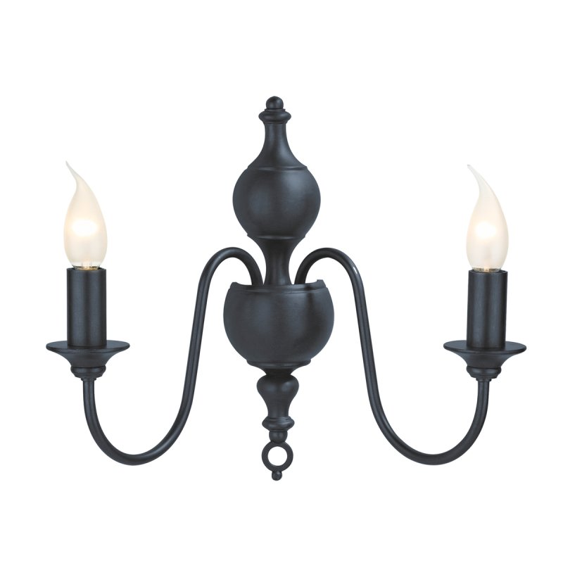 David Hunt Lighting FLE0923 FLEMISH 2 Light Wall Light In Smoke Blue Finish