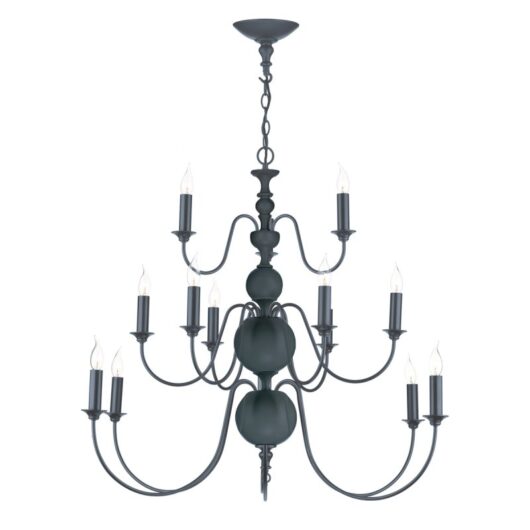 David Hunt Lighting FLE1523 FLEMISH 15 Light Ceiling Pendant Light In Smoke Blue Finish