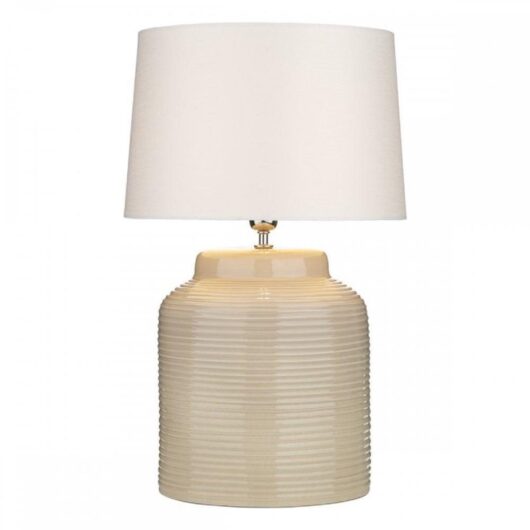 David Hunt Lighting TID4133+TAP4007 Tidal Table Lamp In Taupe With Shade
