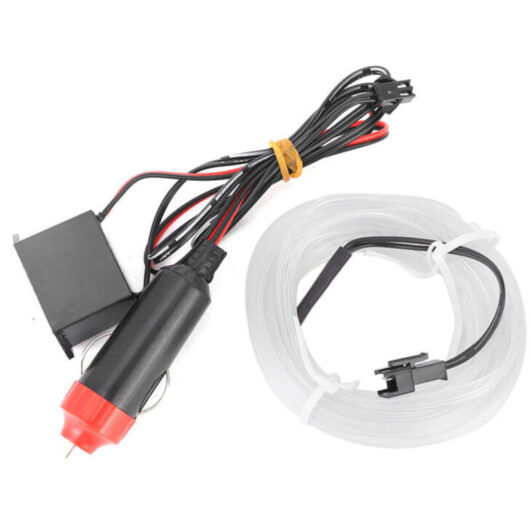 Decorative Car Light Strip, Interior Lighting, Cool White LED EL Lamp for Car Modification Parts, 5 Meters (White)
