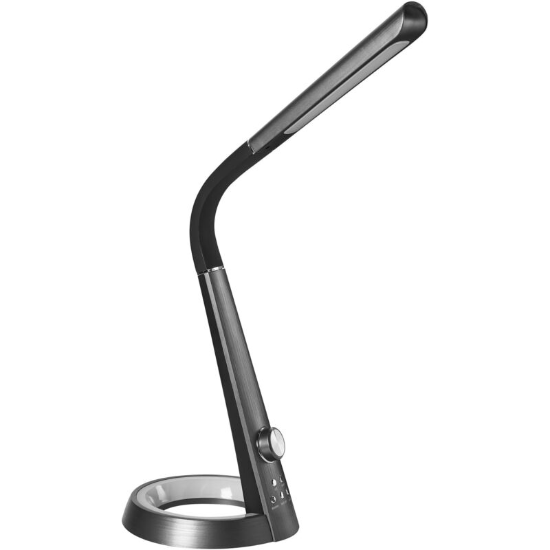 Desk Lamp Black Synthetic Material 3 CCT Modes Stepless Dimmer USB Port Adjustable Shade Home Office CANOPUS