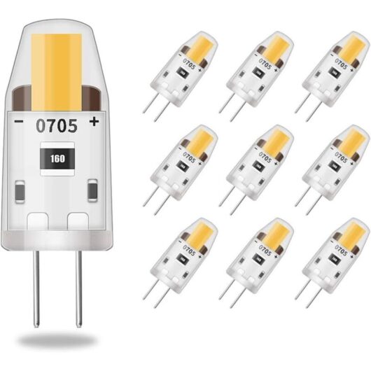 Dimmable LED G4 Bulbs, 3W Equivalent to 30W Halogen Lamp, 95LM Warm White Energy Saving Bulb, Flicker-Free, DC 12V, G4 Bi-pin, 360° Beam Angle, Pack