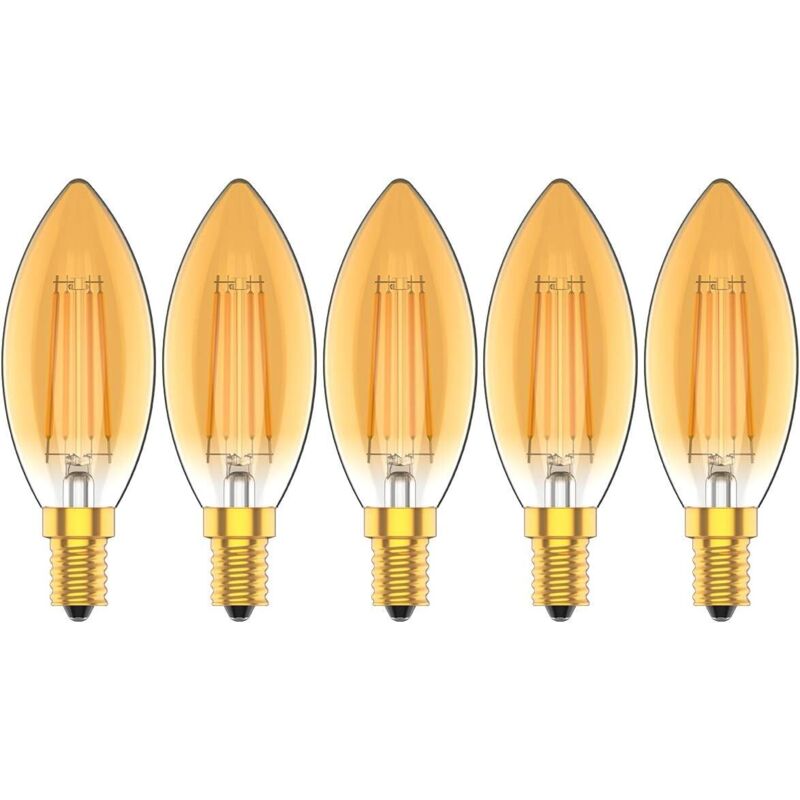 E14 LED Candle Bulbs 4W, 30W Incandescent Bulb Equivalent, 2200K Warm White, 300LM, CRI80+, Small Screw Base, Candelabra LED Bulbs, Pack of 5
