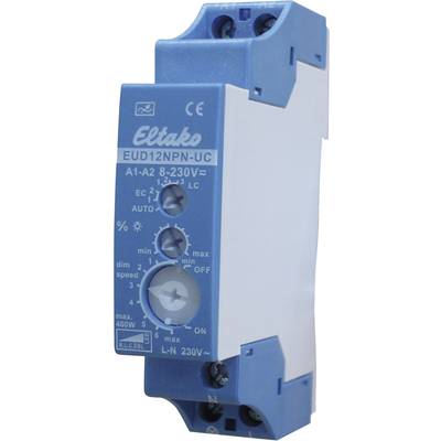Eltako 21100806 DIN-rail dimmer Suitable for light bulbs: Light bulb, Energy saving bulb, Halogen lamp, Fluorescent lamp, LED bulb Blue, Grey