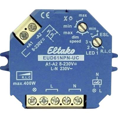 Eltako 61100801 Surface-mount dimmer, Flush-mount dimmer Suitable for light bulbs: Light bulb, Energy saving bulb, Halogen lamp, Fluorescent lamp Blue