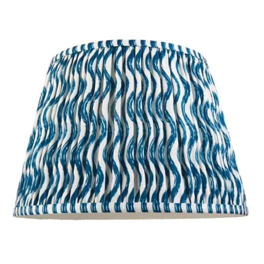 Endon 111304 Ripple Tapered Lamp Shade 35 cm In Marlin Blue