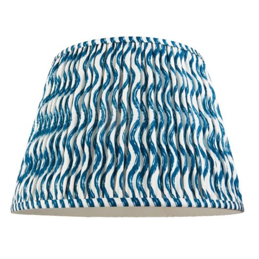 Endon 111305 Ripple Tapered Lamp Shade 40 cm In Marlin Blue