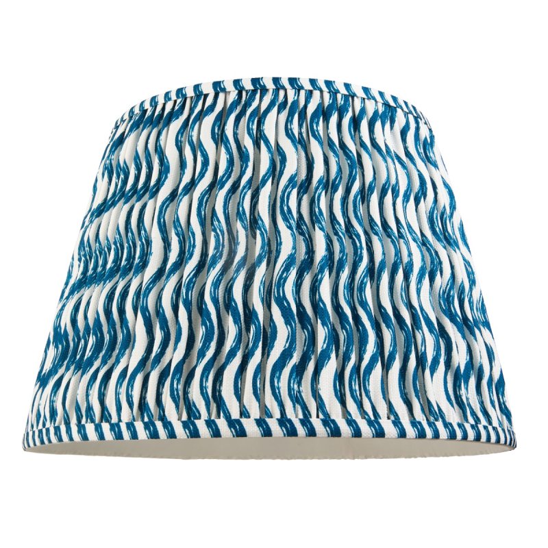 Endon 111305 Ripple Tapered Lamp Shade 40 cm In Marlin Blue