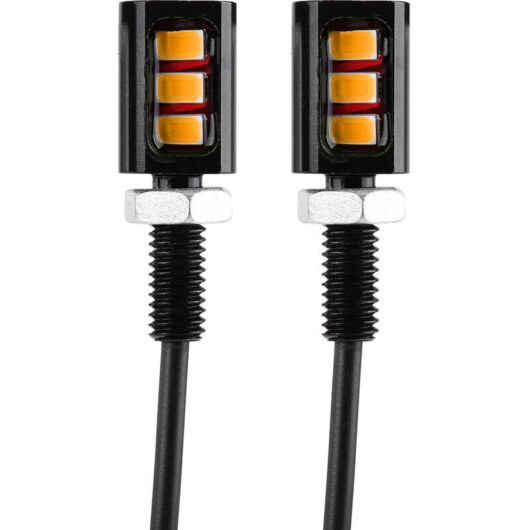 For motorcycle license plate lighting, car/motorcycle license plate light, 12V universal aluminum license plate bolt light with 3 LEDs (Yellow)