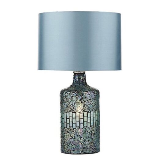 GUR4223 Guru Table Lamp With Blue Mosaic Finish And Blue Shade
