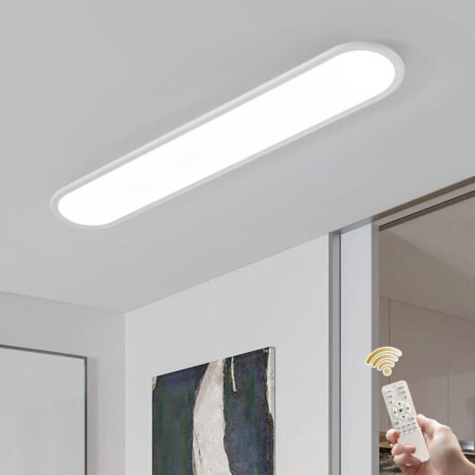 Ganeed - Dimmable led Ceiling Light,Full Spectrum Long Ceiling Lamps,3000-6500K Selectable Modern Ultra Thin Low Profile Light Fixture for Bedroom