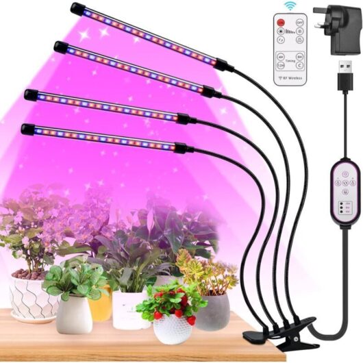 Grow Lights for Indoor Plants 80 LEDs 4 Arm Full Spectrum LED Grow Light with Timer, 6500K/3000K/660nm Grow Lamp for Seedlings and Succulents with