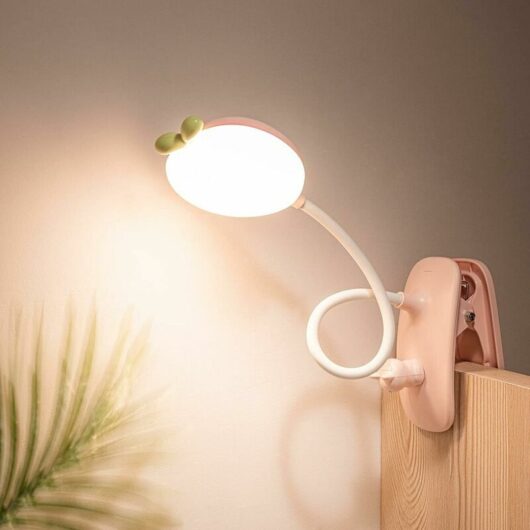 Kids Desk Lamp, Clip-on Bed Battery Light with 3 Brightness Levels usb Rechargeable Reading Light Eye Care led Table Lamp Girl Kids Boy Touch Control