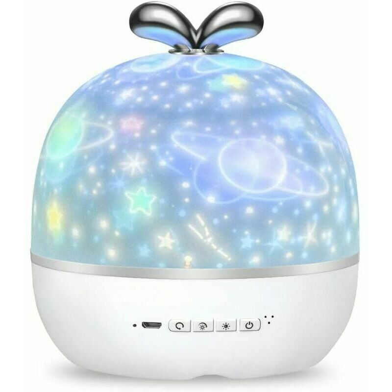Kids Projector Lamp, 360° Rotating Baby Night Light Projector led 6 Theme Night Light Starry Sky Projection 6 Modes Ceiling Projector Light Nursery