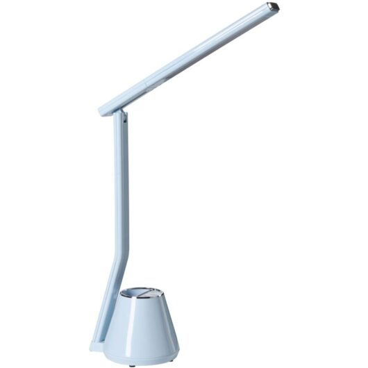 LED Desk Lamp Light Blue Synthetic Material 3 CCT Modes Dimmer with Pen Holder Adjustable Shade Modern Desk Lamp Home Office DENEB