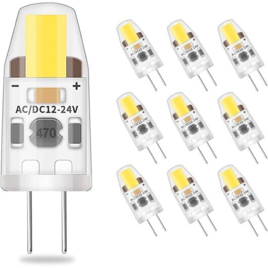 LED G4 Dimmable Cool White Light Bulbs, 2W Equivalent 20W Halogen Lamp, 200LM No Flicker Energy Saving Light Bulb, AC/DC 12V-24V, G4 Bi-pin , 360°