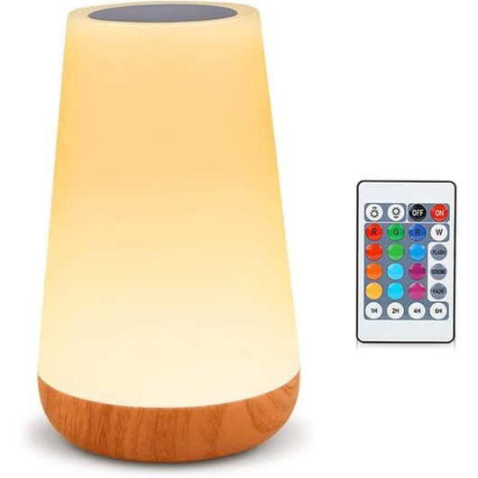 LED Night Light, Bedside Lamp, Colorful Touch Night Light, Remote Control, Rechargeable with Adjustable Brightness, for Bedroom, Children's Room, and
