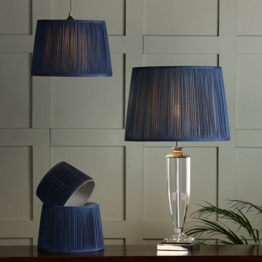 Laura Ashley Hemsley Pleated Shade Midnight Blue 12''
