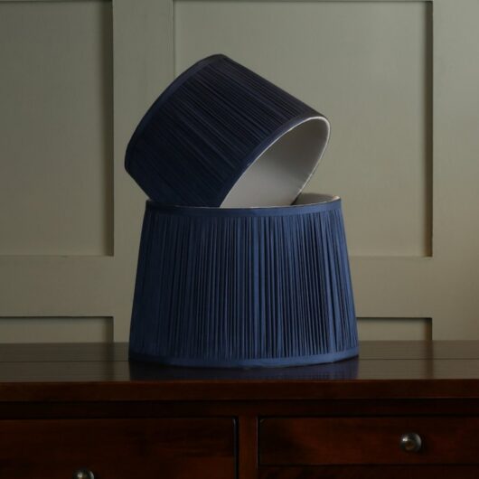 Laura Ashley Hemsley Pleated Shade Midnight Blue 8''