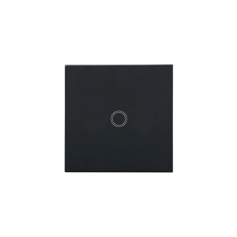 Light Switch, 1 Channel 1 Way Black Wall Touch Switch with led Indicator, Tempered Glass Panel Light Switch, No Neutral Wire (Max Load: 500W) Mumu