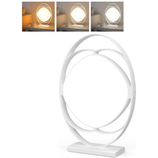 Light therapy lamp, SAD 10000 lux UV-free lamp with 3 color temperature modes, adjustable brightness, and memory function