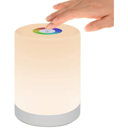 Linghhang - Portable led Smart Bedside Table Lamp, Dimmable Touch Control, usb Charging, Colorful Lights