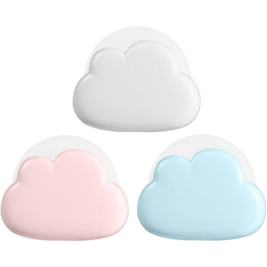 Linghhang - Three Portable led Night Lights, Cloud Shape, 4 Working Modes, Rechargeable, Bedside Lamp for Bedroom, Blue White Pink