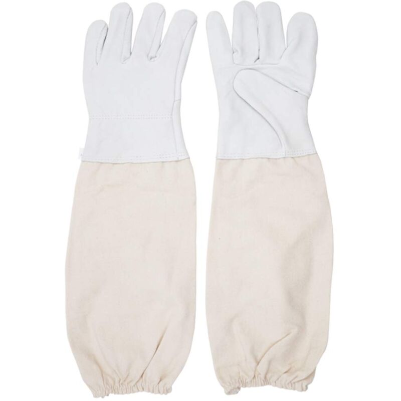 Linghhang - m) Beekeeping Sheepskin Protective Gloves, Universal Beekeeping Leather Gloves with Ventilated Cover, Anti-Sting Gloves, Beekeeping Tools