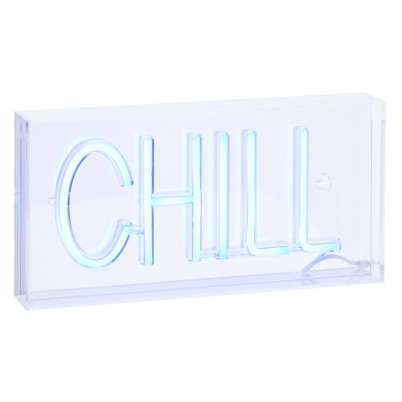 Litecraft - Glow Light Box Neon Style Chill led Children's Bedroom Fitting - Blue