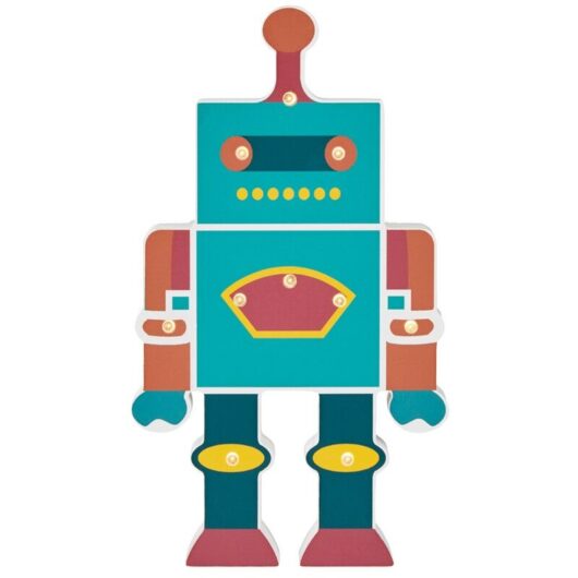 Litecraft - Glow Robot Table Lamp led Children's Lighting - Multi Coloured