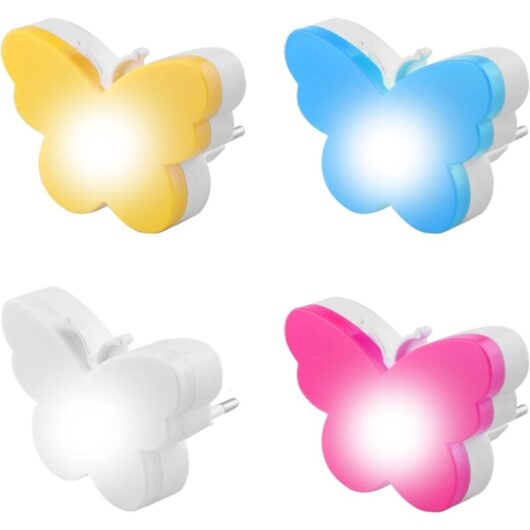 Longziming - led Night Light Lamp Socket Kids 4 Pieces Baby Night Light Lamp Socket Light, with Interior for Nursery Room Decoration Girls Gift