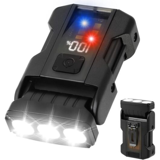Mini LED Rechargeable Torch, 550 Lumens Super Bright Small EDC Torch with Magnetic Base, 80° Rotating Flashlight, USB-C, Camping Torch