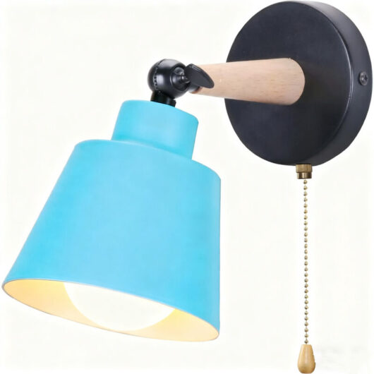 Modern Wall Light E27 Minimalist Retro Wall Sconce Nordic Indoor Wall Lamp Blue For Bedroom Office Corridor Hallway
