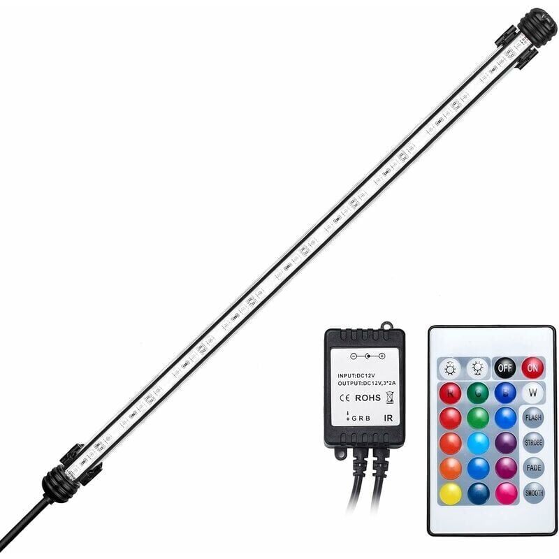 Mumu - 48cm led Aquarium Light, Aquarium Lighting, Submersible Tube Lamp for Aquarium, IP68 led Lamp, Waterproof rgb led Aquarium Lighting, DC12V,
