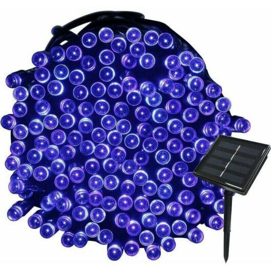 Never used] Blue 22 m long solar string lights, 200 LEDs, 8 light sets, light garland, ideal for party, wedding, birthday and outdoor garden