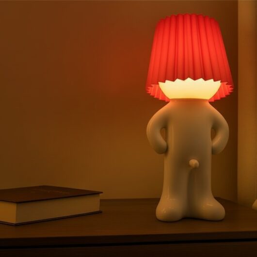 Novelty Shy Man LED Table Lamp - Eight Colour Options, Modern Art Deco Style | Wowcher