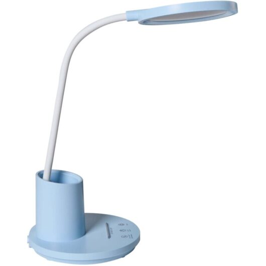 Office Desk Lamp Blue Table Lighting Reading Computer Lamp Adjustable Arm Slide Stepless Dimmer Colour Temperature VELA