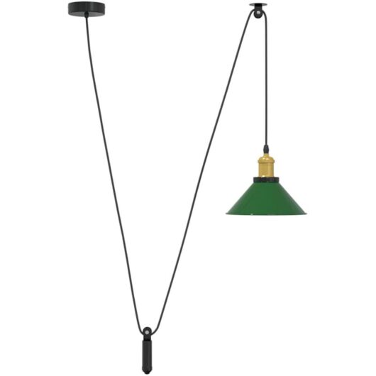 Pendant Lamp Height Adjustable E27 Gloss Green ø 22 cm Metal Vidaxl