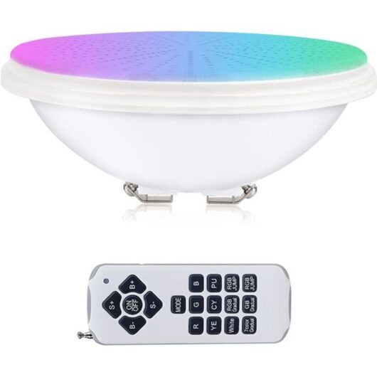 Pool Lighting, Pool Lamp, 40W Waterproof IP68 LED Pool Lamp, RGB Submersible Pool Light, 12V DC/AC Color LED Spotlight with Remote Control, 7