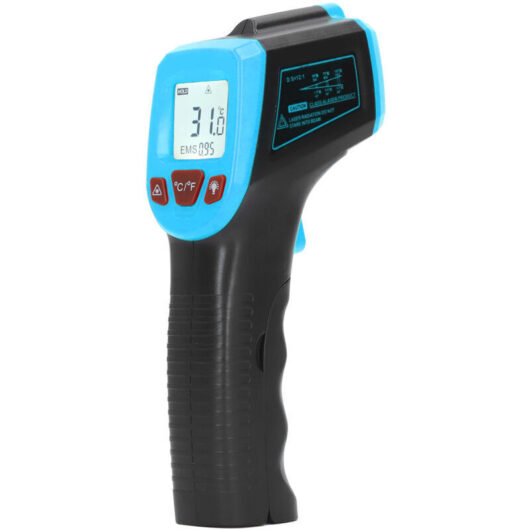 Portable non-contact temperature measuring gun, ABS housing, infrared digital temperature gun for industrial use, blue