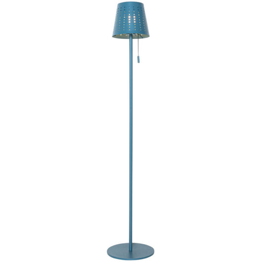 Qazqa - Outdoor Floor Lamp Blue Incl. led 3-Step Dimmable on Solar - Ferre