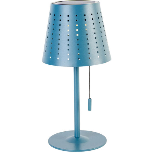 Qazqa - Outdoor Table Lamp Blue Incl. led 3-Step Dimmable Rechargeable and Solar - Ferre