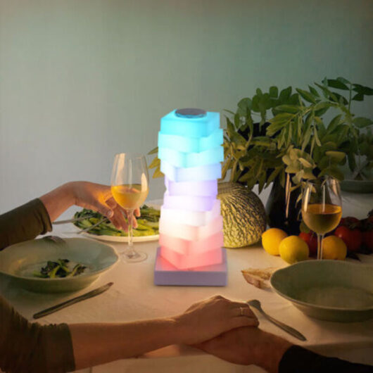 RGB Ambient Light with Touch Dimmer, Modern Round LED Table Lamp 3000K+16 Changing Colors, Mood Lamp, Bedside Lamps for Bedroom, Living Room, Kids