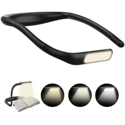 Rechargeable Neck Reading Lamp, 1800mAh Foldable LED Desk Lamp, Gradual Dimming & 3 Color Modes, 270° Rotation Adjustment, Ideal for Reading and