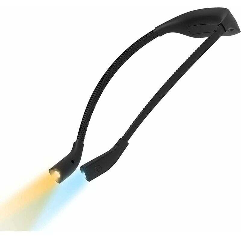 Rechargeable USB reading light, 1000mAh reading lamp for reading in bed, hands-free neck light, 3 colors, adjustable brightness, for reading,