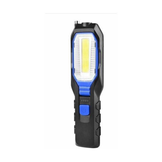 Rechargeable led Work Light, Portable led Work Lamp Magnetic Lamp 1800mAh Battery, Hook and Charging Cable - Blue (without battery)